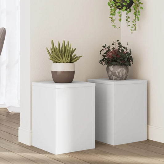 Plant Stand 2 pcs White 25 x 25 x 35 cm Engineered Wood