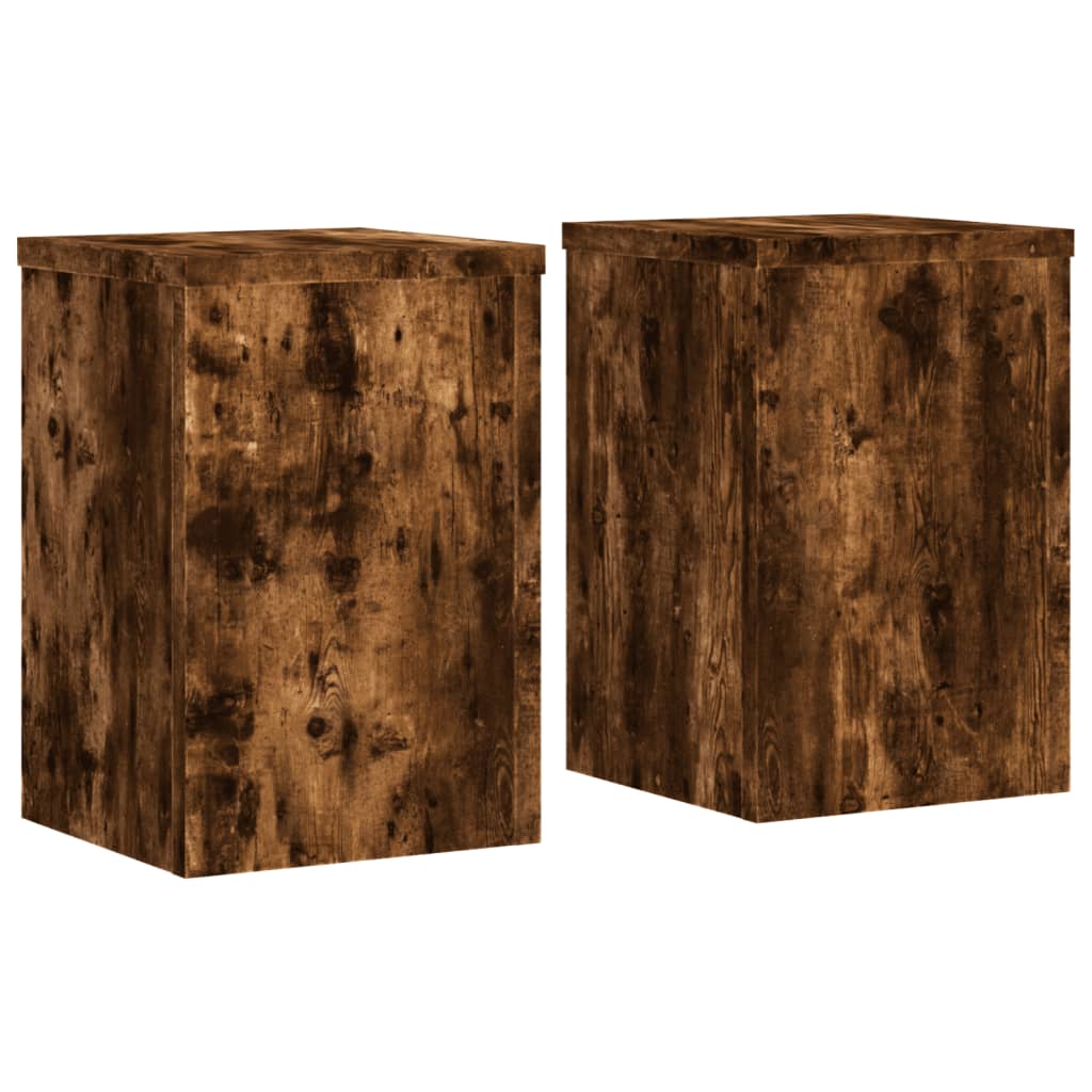 Plant Stands 2 pcs Smoked Oak 25x25x35 cm Engineered Wood