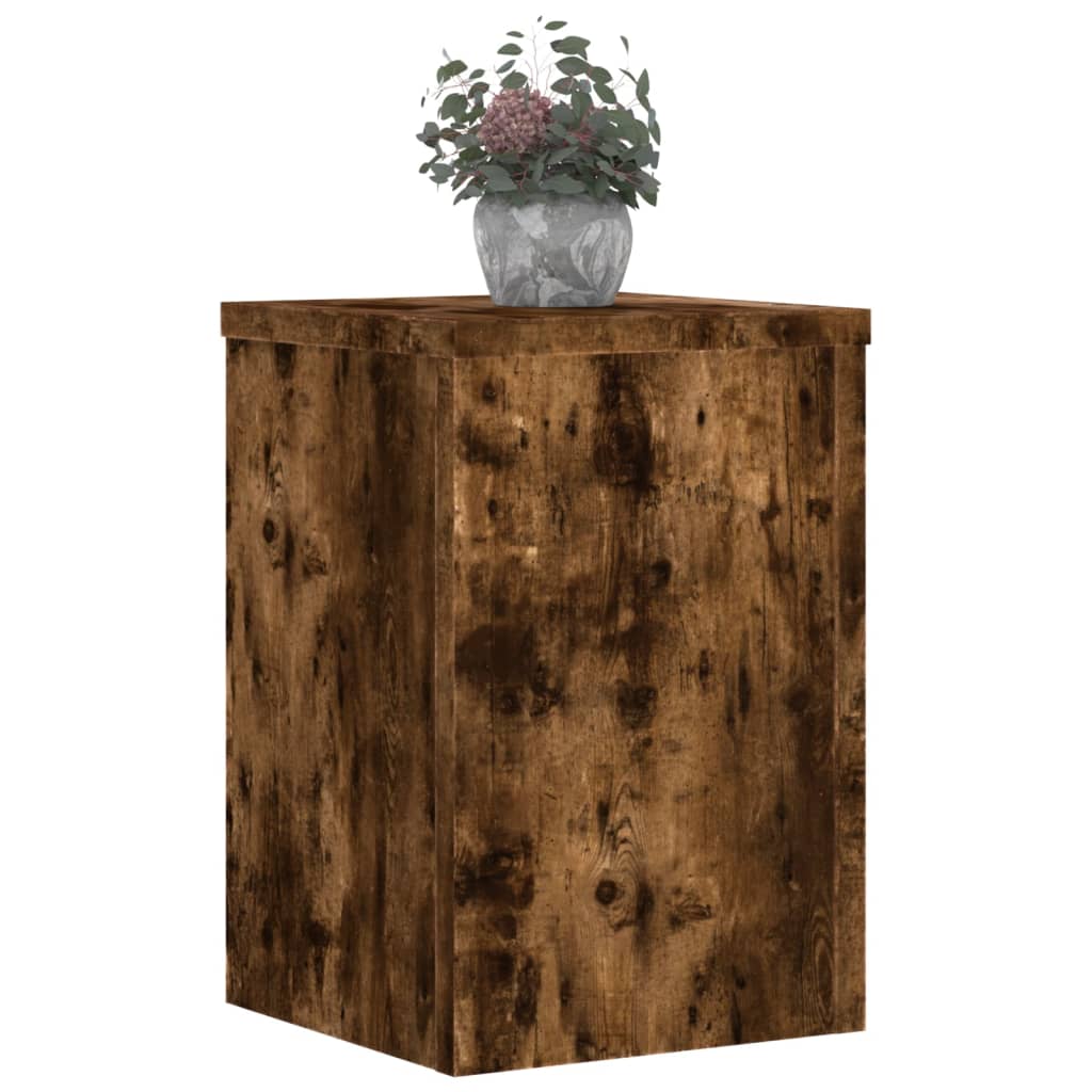 Plant Stands 2 pcs Smoked Oak 25x25x35 cm Engineered Wood