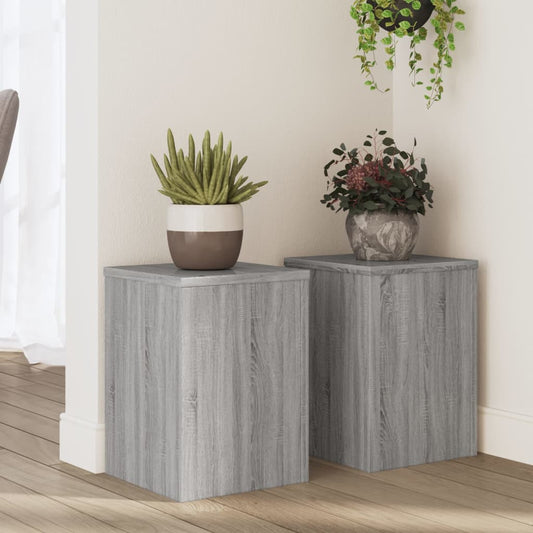 Plant Stand 2 pcs Grey Sonoma 25 x 25 x 35 cm Engineered Wood