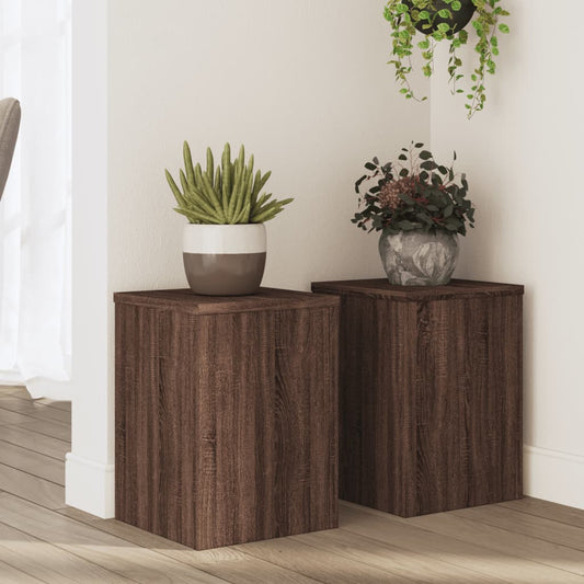 Plant Stand 2 pcs Brown Oak 25 x 25 x 35 cm Engineered Wood