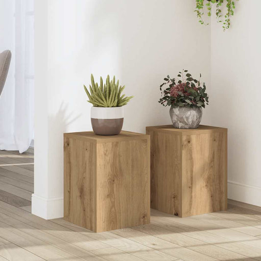 Plant Stand 2 pcs Oak 25 x 25 x 35 cm Engineered Wood