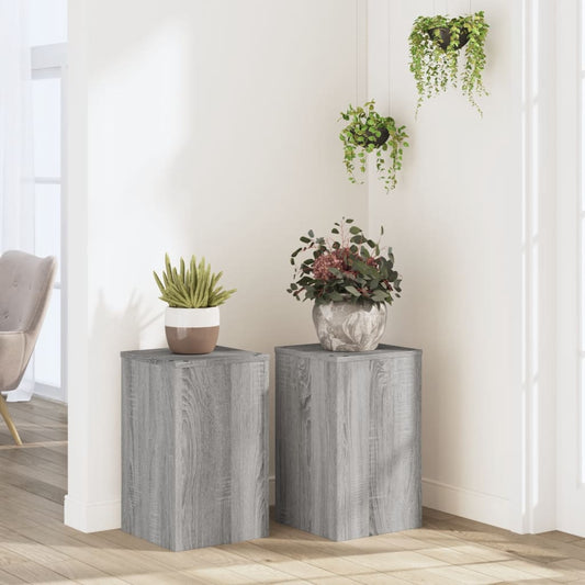 Plant Stand 2 pcs Grey Sonoma 30 x 30 x 50 cm Engineered Wood
