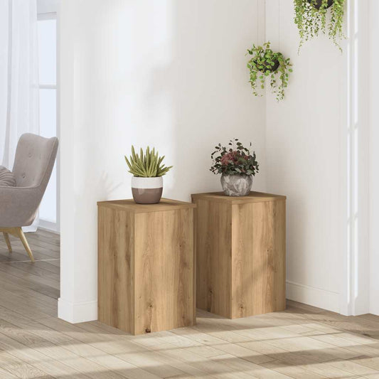 Plant Stand 2 pcs Oak 30 x 30 x 50 cm Engineered Wood