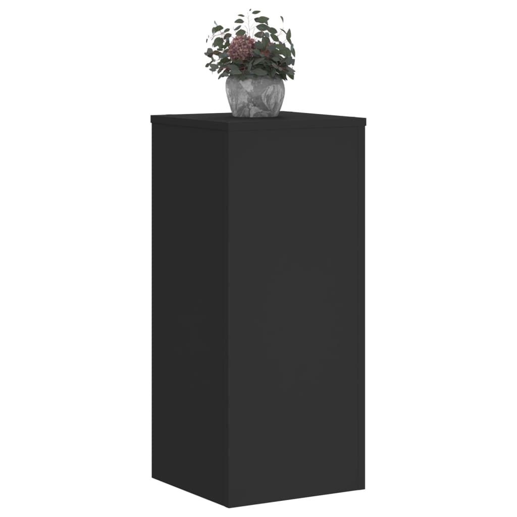 vidaXL Plant Stands 2 pcs Black 30x30x70 cm Engineered wood