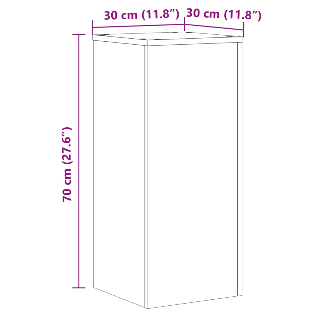 vidaXL Plant Stands 2 pcs Sonoma Oak 30x30x70 cm Engineered wood