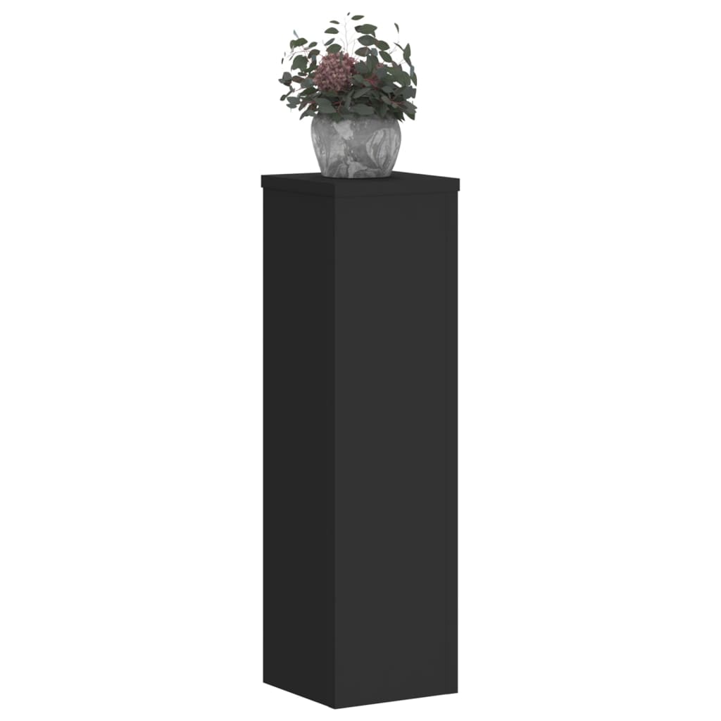 vidaXL Plant Stand 2pcs Black 17x17x60 cm Engineered Wood