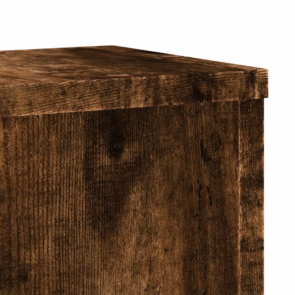 Plant Stands 2 pcs Smoked Oak 17x17x60 cm Engineered Wood