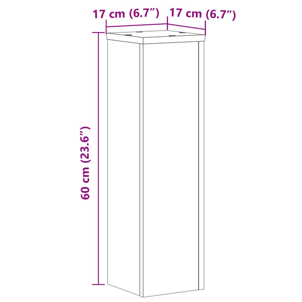 Plant Stands 2 pcs Smoked Oak 17x17x60 cm Engineered Wood