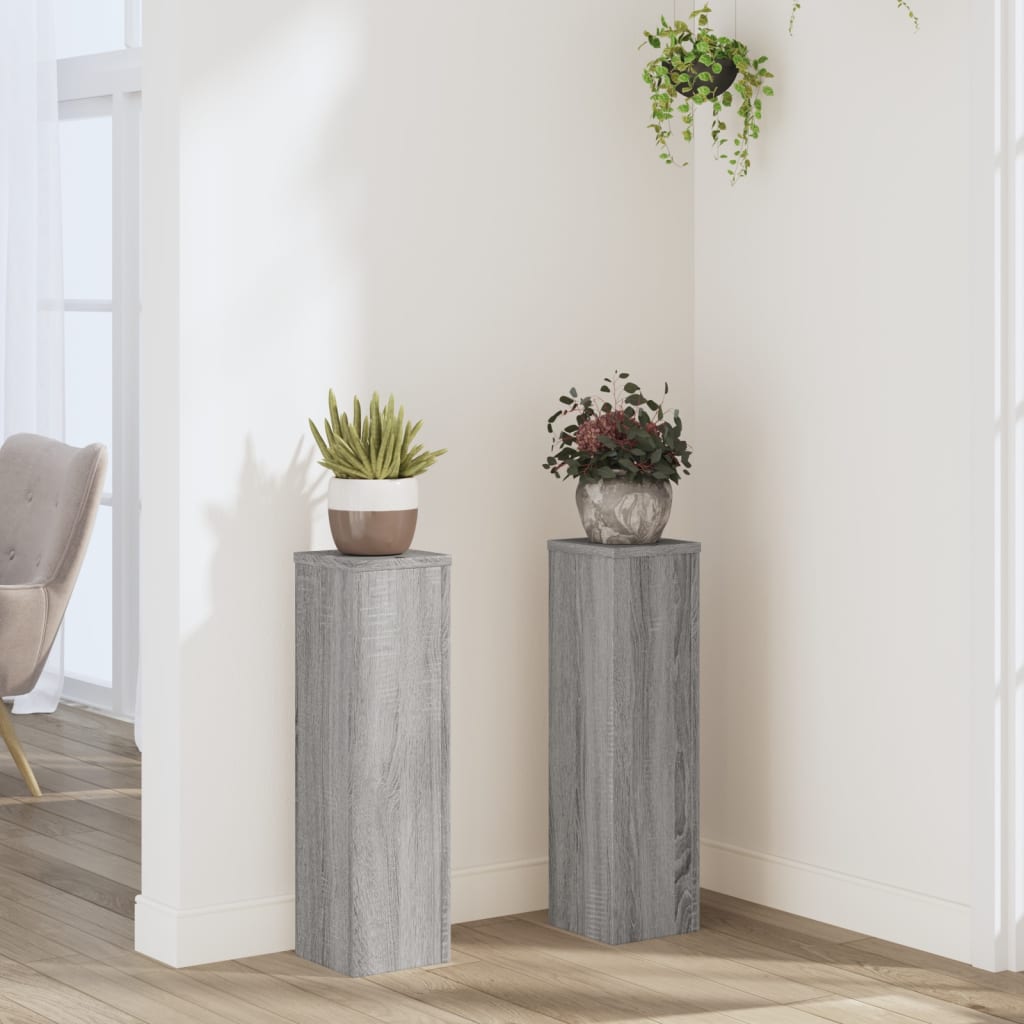 Plant Stands 2 pcs Grey Sonoma 17x17x60 cm Engineered Wood