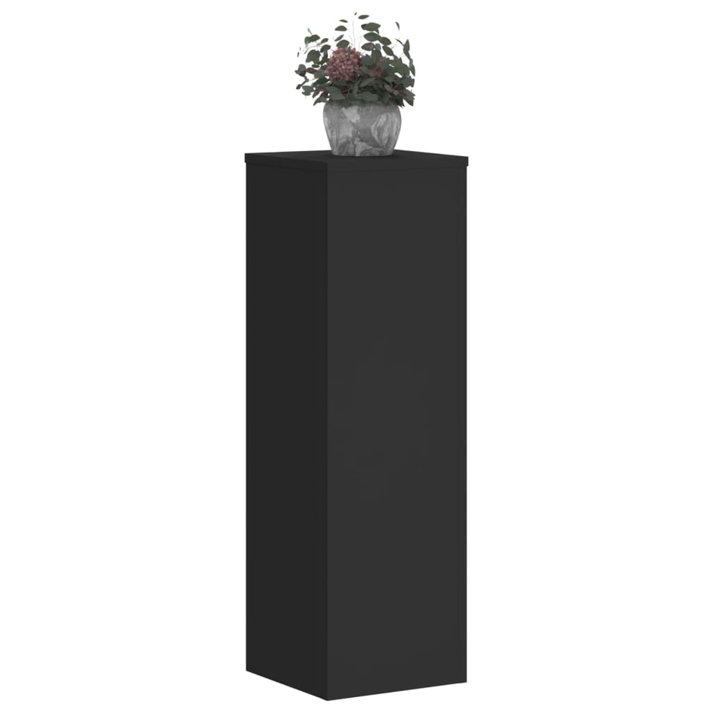 vidaXL Plant Stand 2pcs Black 25x25x80 cm Engineered Wood
