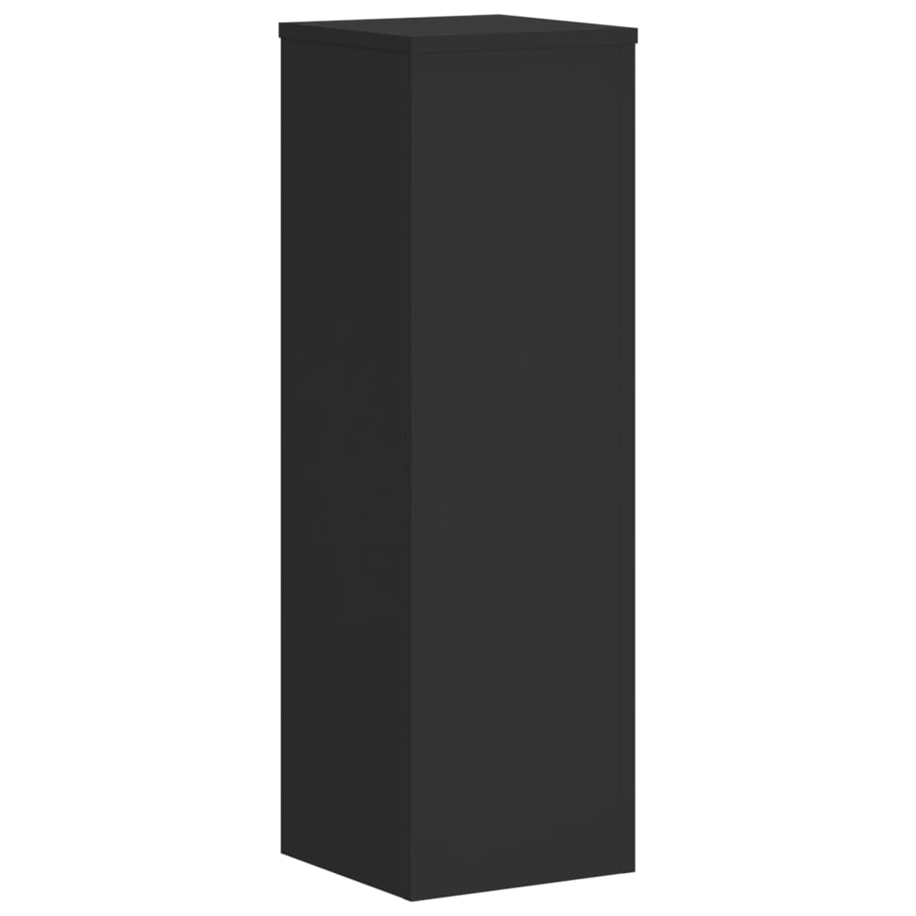 vidaXL Plant Stand 2pcs Black 25x25x80 cm Engineered Wood