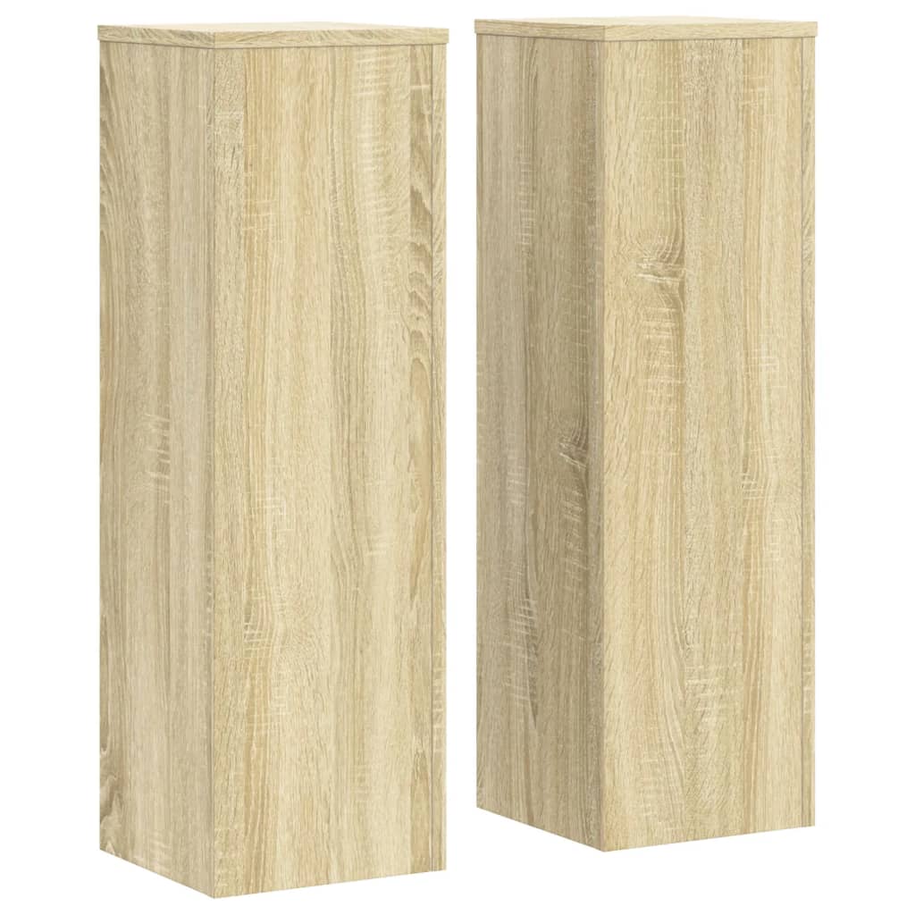 vidaXL Plant Stand 2pcs Sonoma Oak 25x25x80 cm Engineered Wood