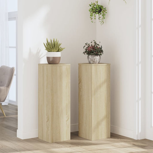 Plant Stand 2 pcs Sonoma Oak 25 x 25 x 80 cm Engineered Wood