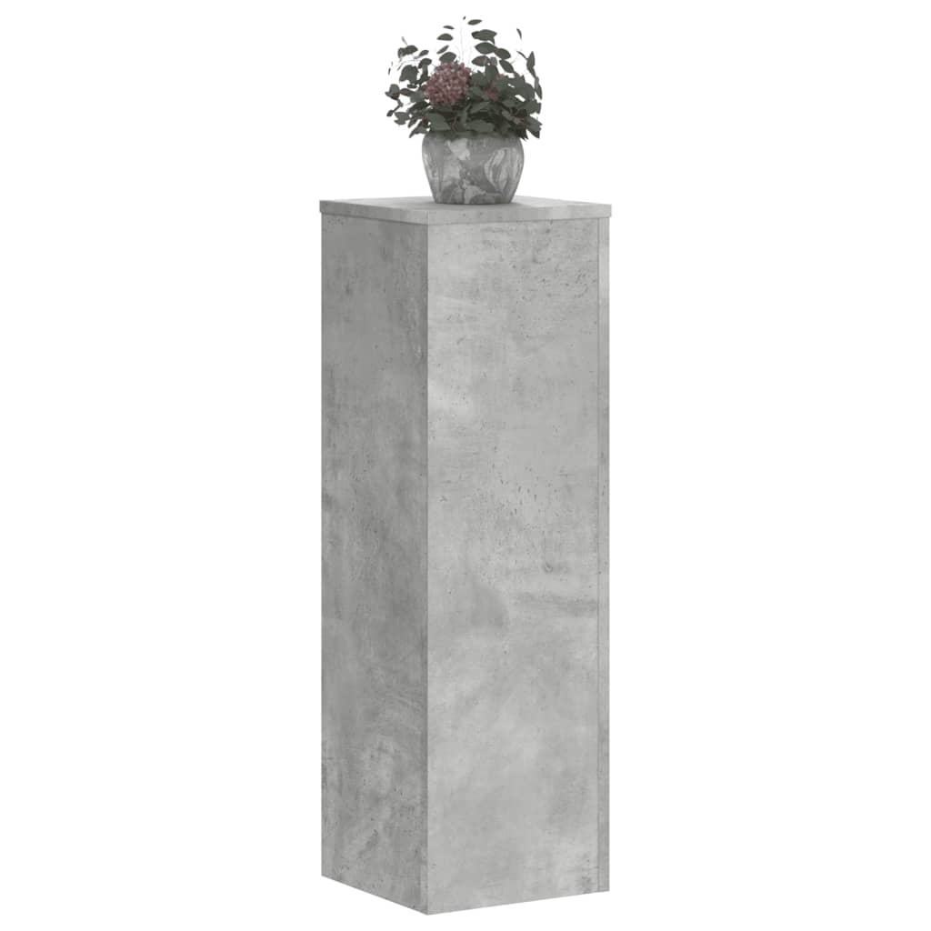 Plant Stands 2 pcs Concrete Grey 25x25x80 cm Engineered Wood