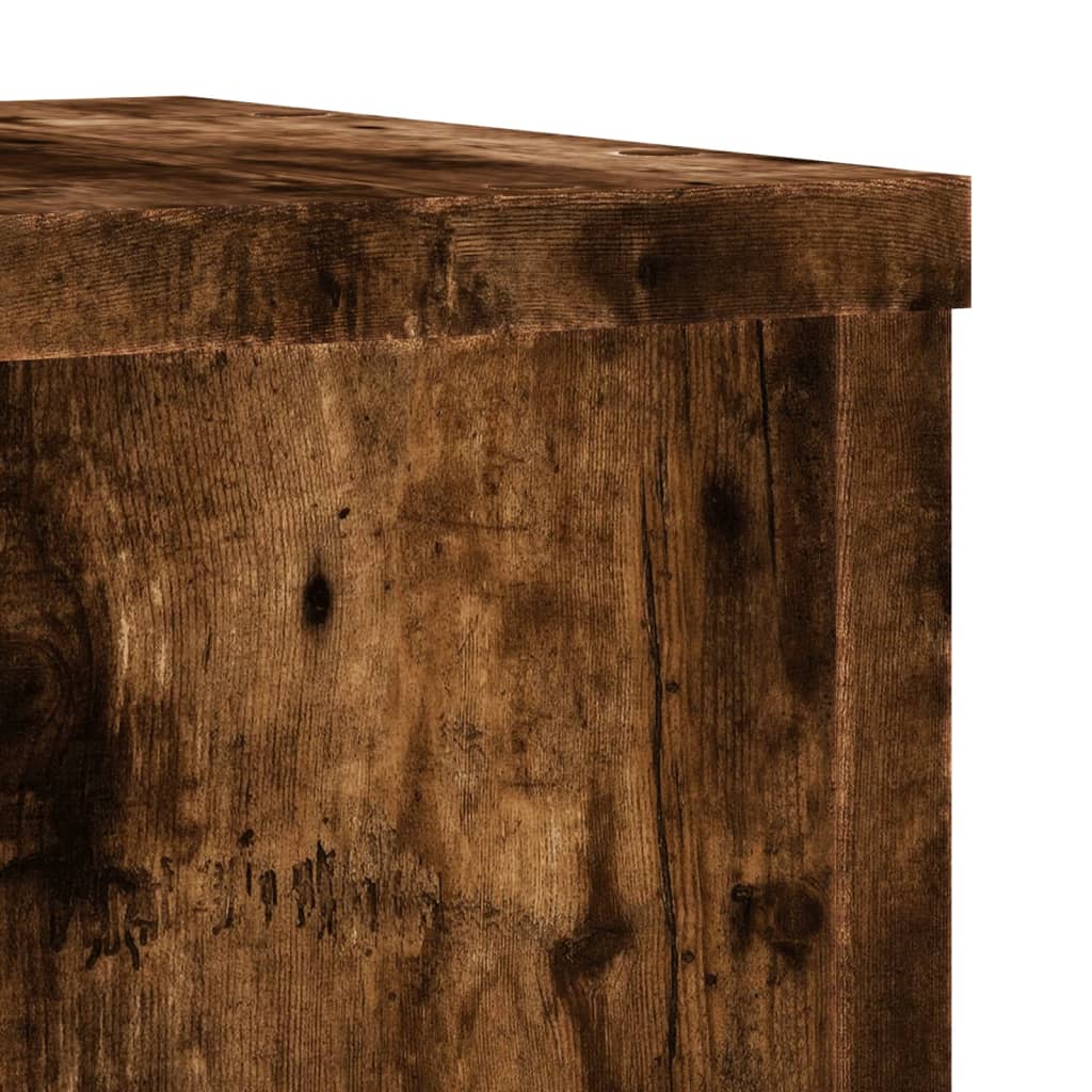 Plant Stands 2 pcs Smoked Oak 25x25x80 cm Engineered Wood