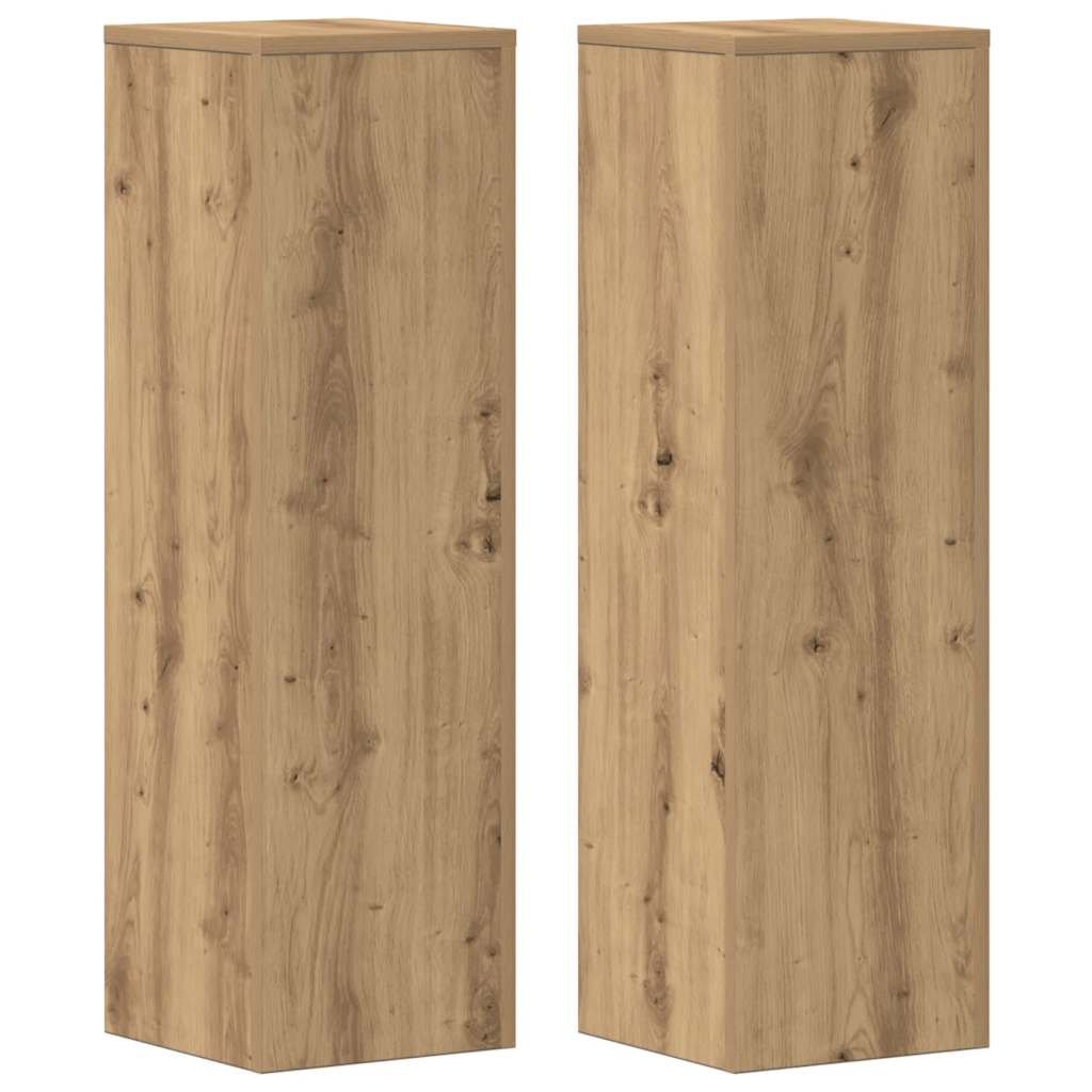 vidaXL Plant Stand 2pcs Artisan Oak 25x25x80 cm Engineered Wood