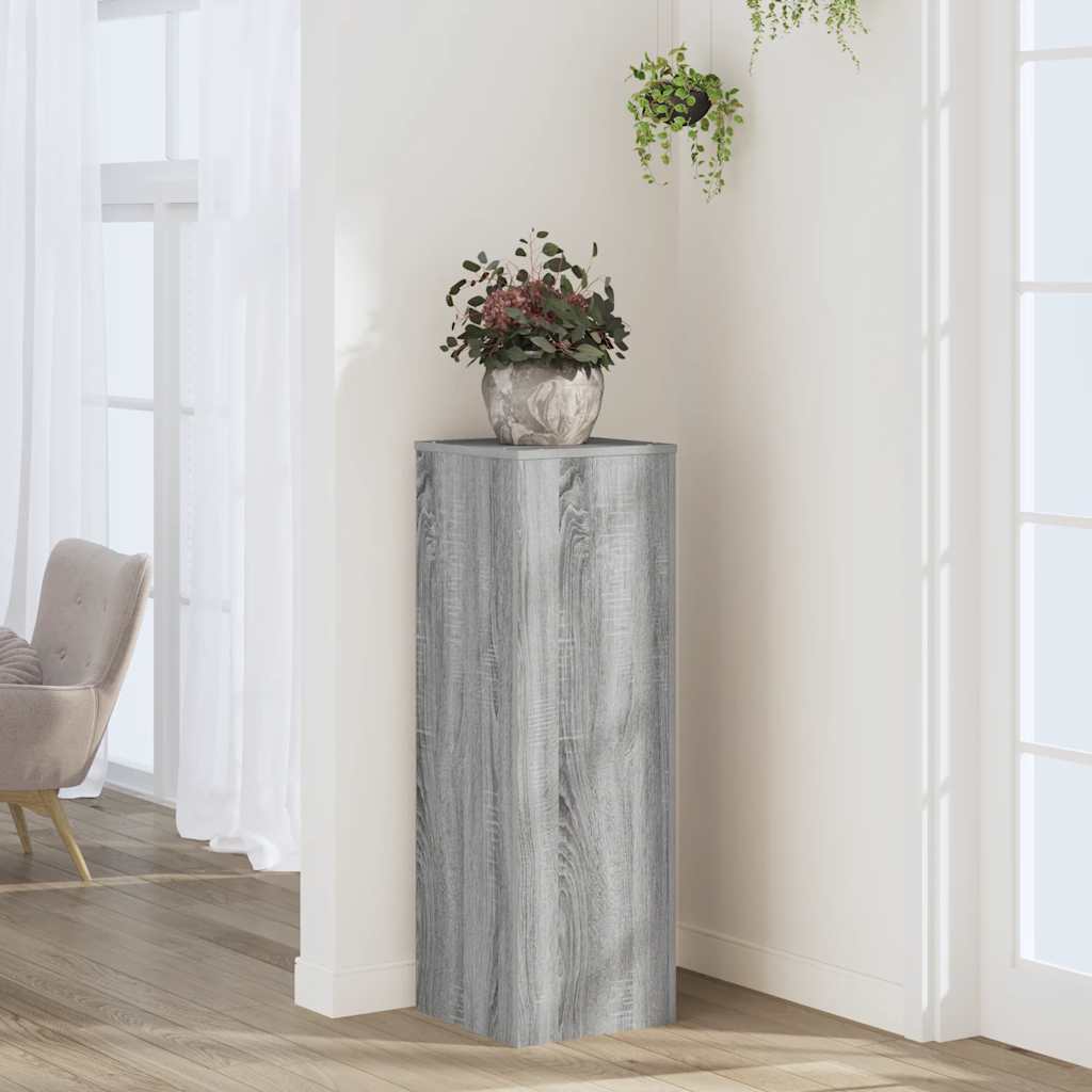 Plant Stand Grey Sonoma 33x33x100 cm Engineered Wood