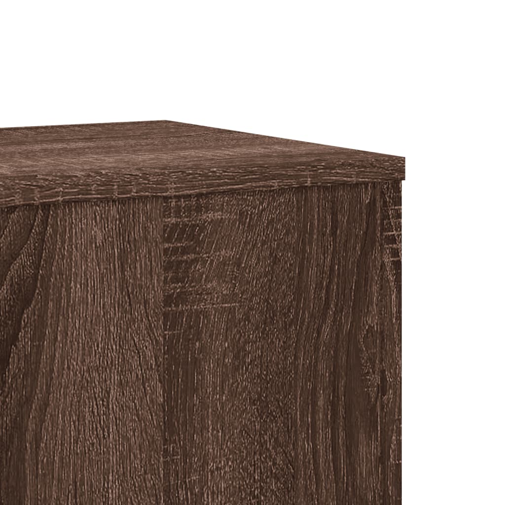 vidaXL Plant Stand Brown Oak 33x33x100 cm Engineered Wood