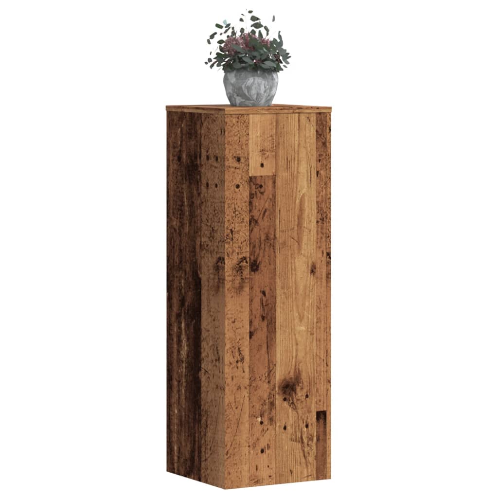 vidaXL Plant Stand Old Wood 33x33x100 cm Engineered Wood