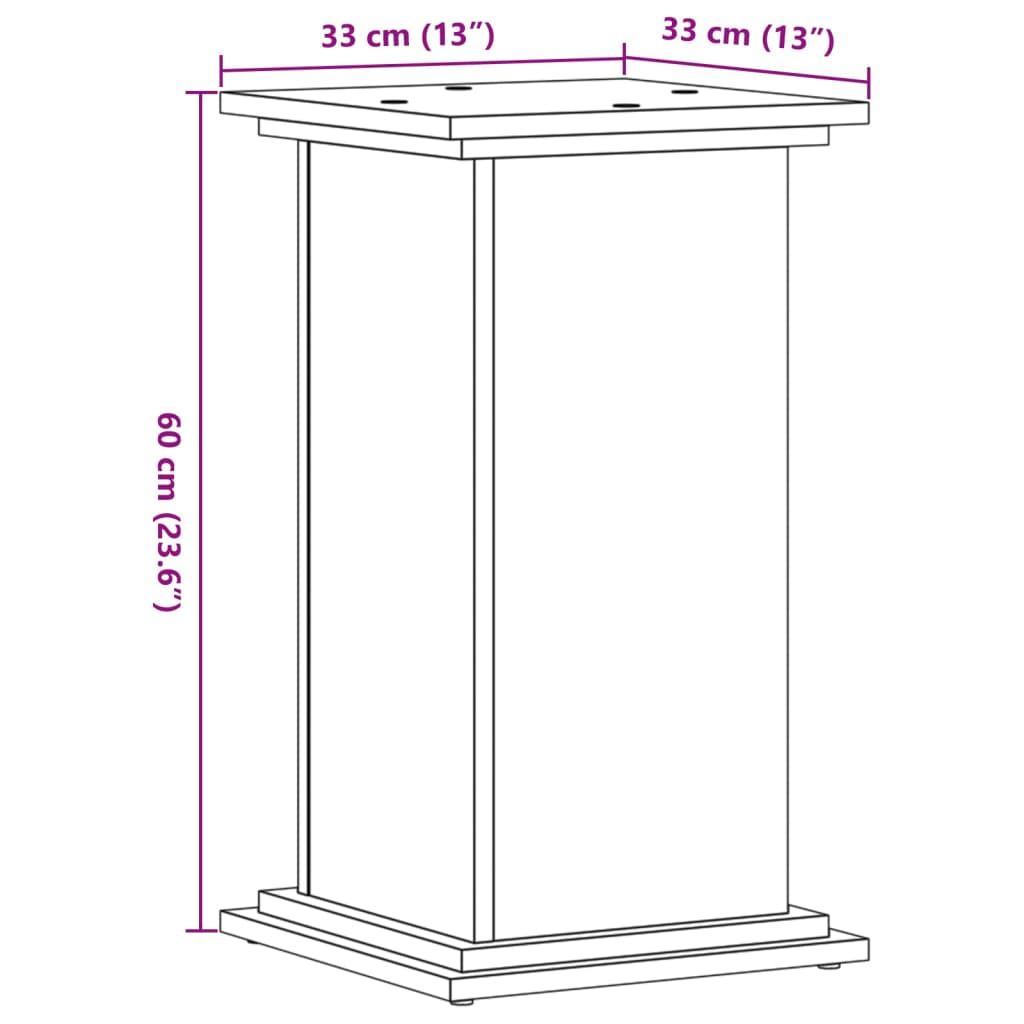 vidaXL Plant Stand Black 33x33x60 cm Engineered Wood