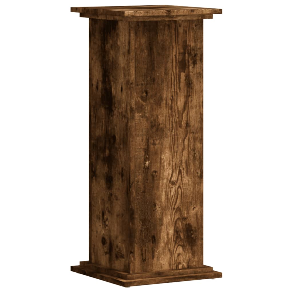 vidaXL Plant Stand Smoked Oak 33x33x80 cm Engineered Wood