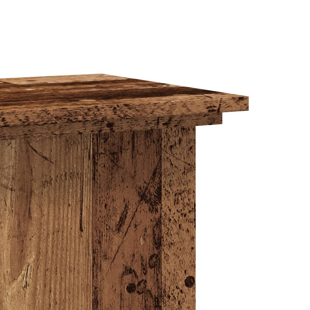 vidaXL Plant Stand Old Wood 33x33x80 cm Engineered Wood