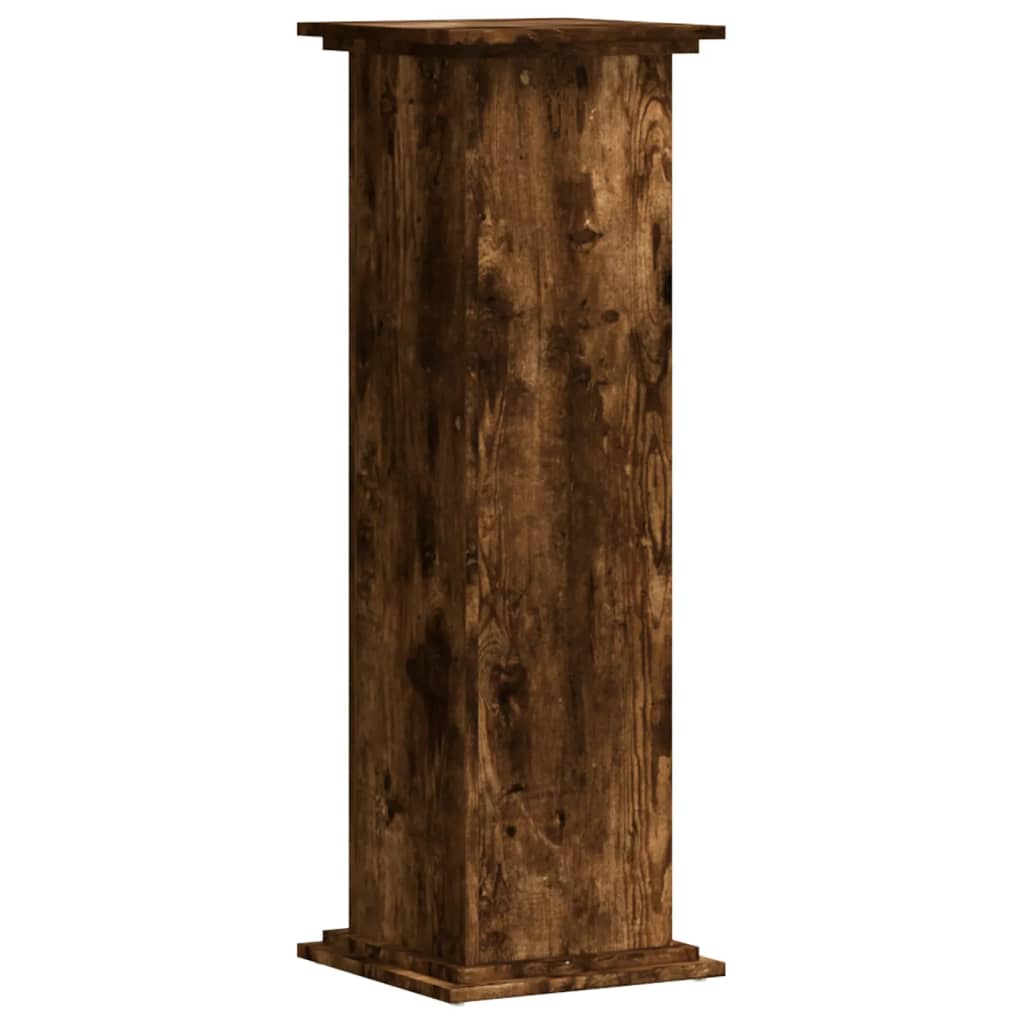 Plant Stand Smoked Oak 33x33x100 cm Engineered Wood