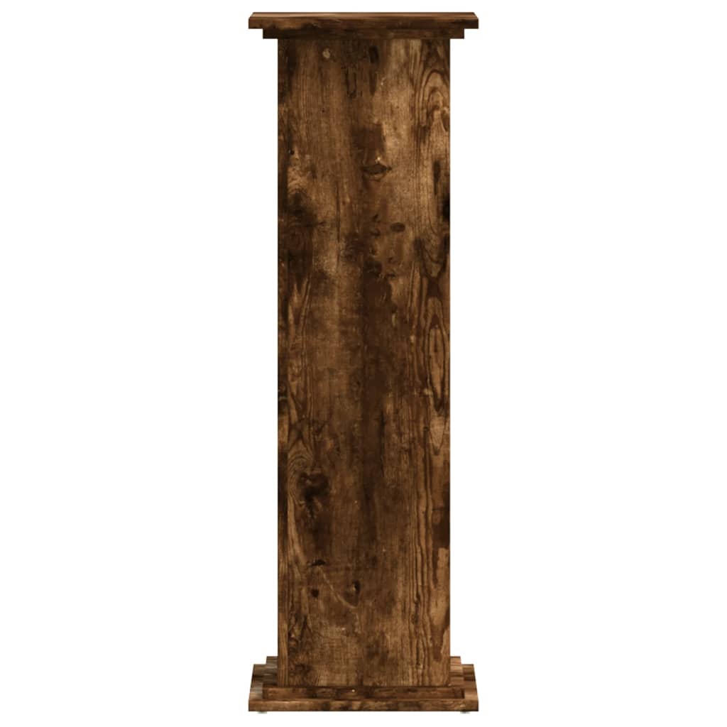 vidaXL Plant Stand Smoked Oak 33x33x100 cm Engineered Wood