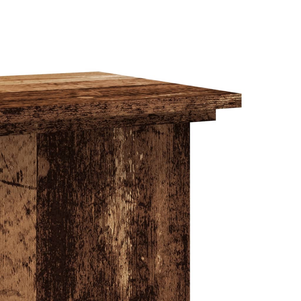 vidaXL Plant Stand Old Wood 33x33x100 cm Engineered Wood