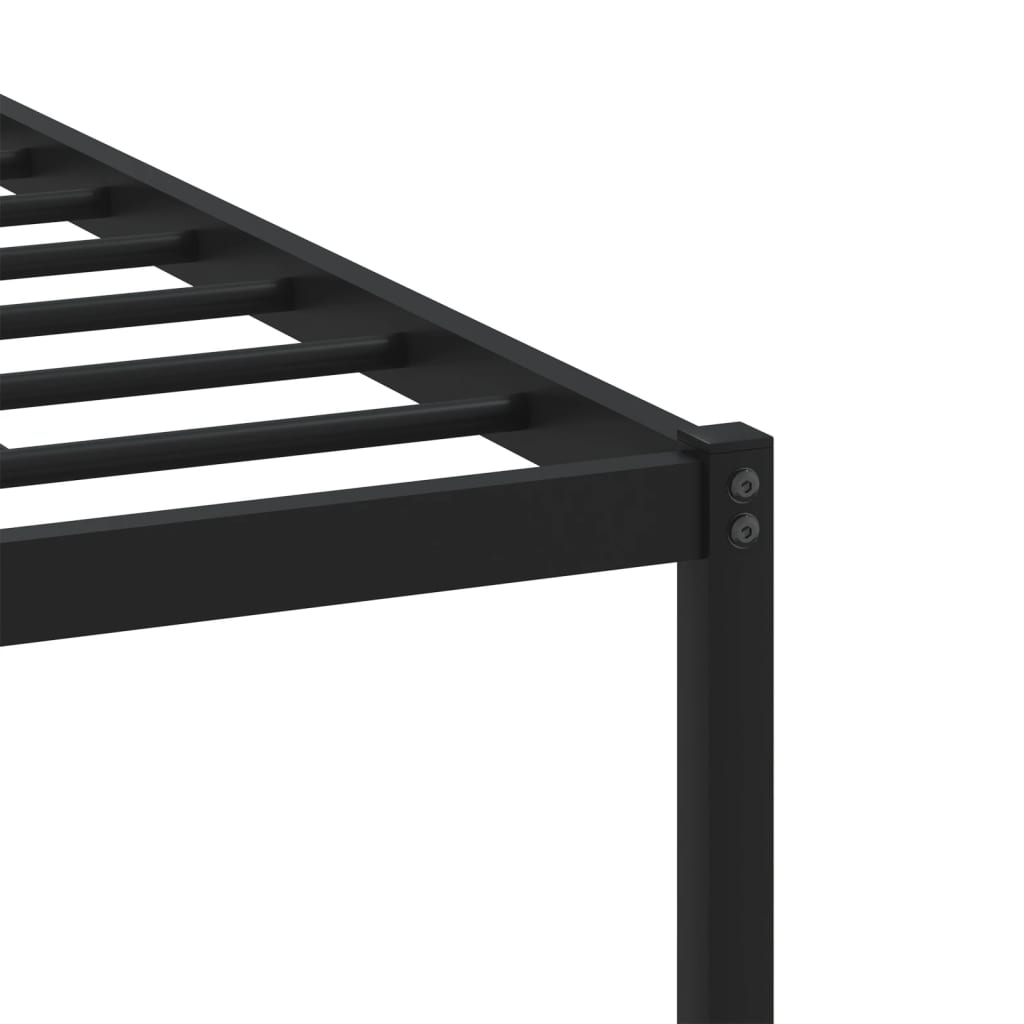Metal Bed Frame without Mattress Smoked Oak 75x190 cm Small Single