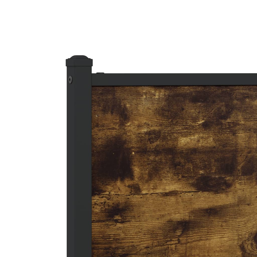 Metal Bed Frame without Mattress Smoked Oak 100x190 cm