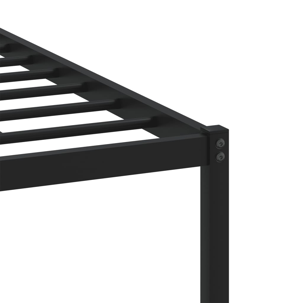 Metal Bed Frame without Mattress Smoked Oak 107x203 cm