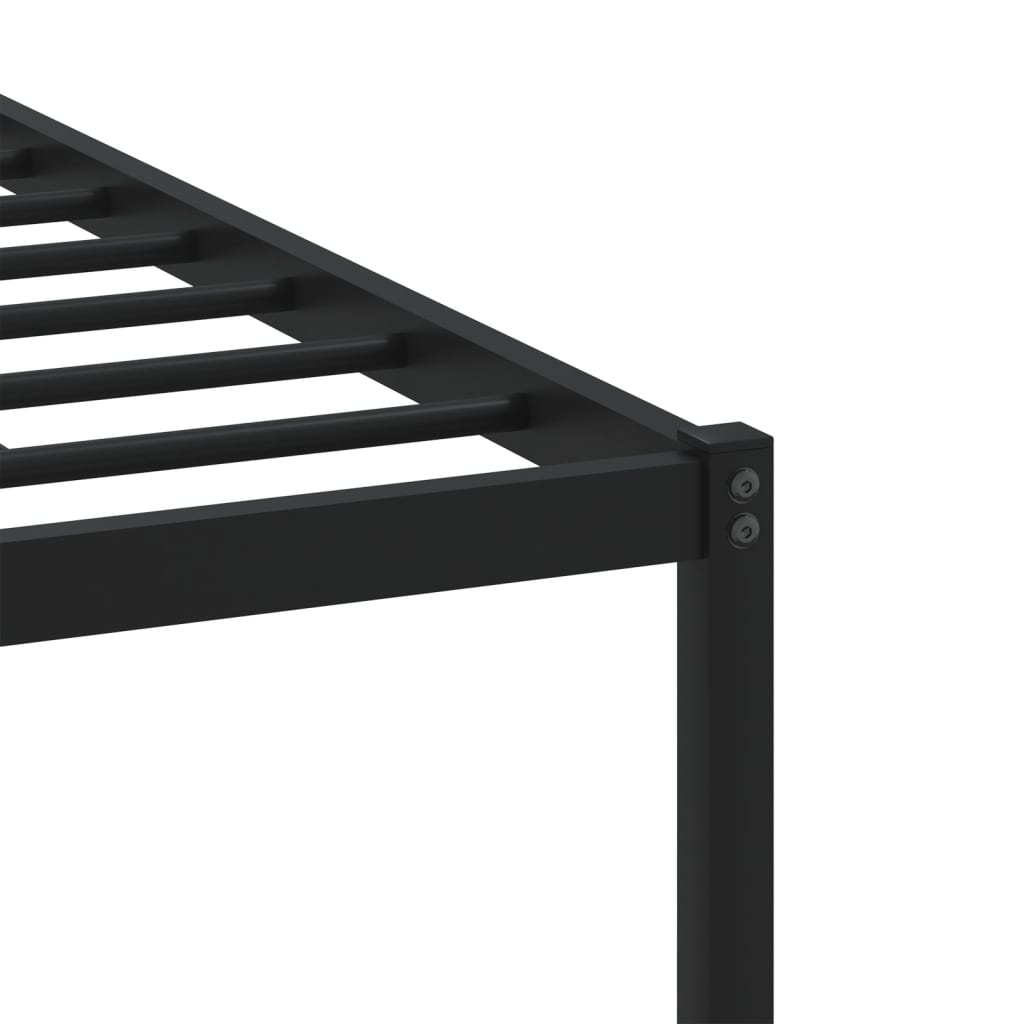 Metal Bed Frame without Mattress Smoked Oak 140x190 cm