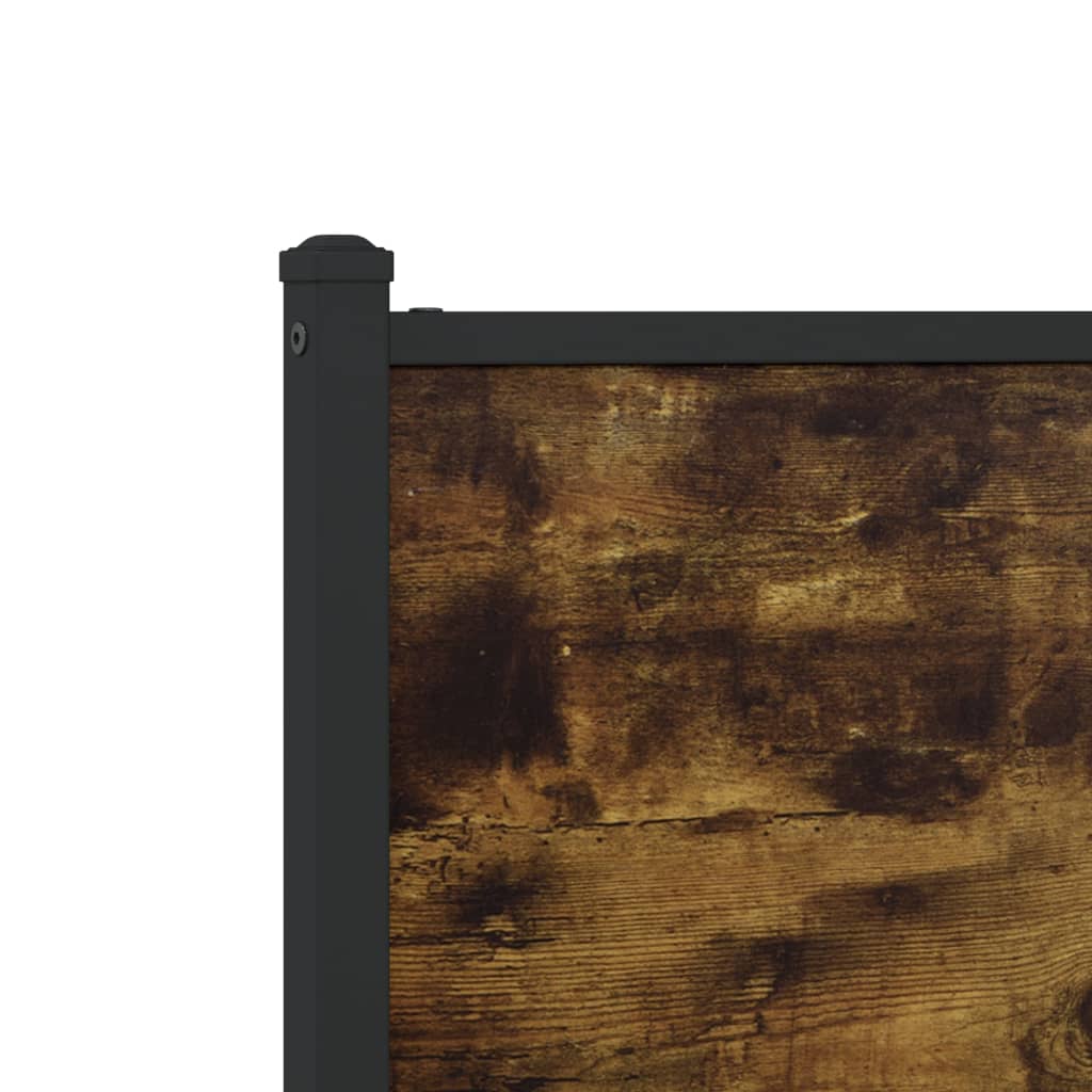 Metal Bed Frame without Mattress Smoked Oak 140x190 cm