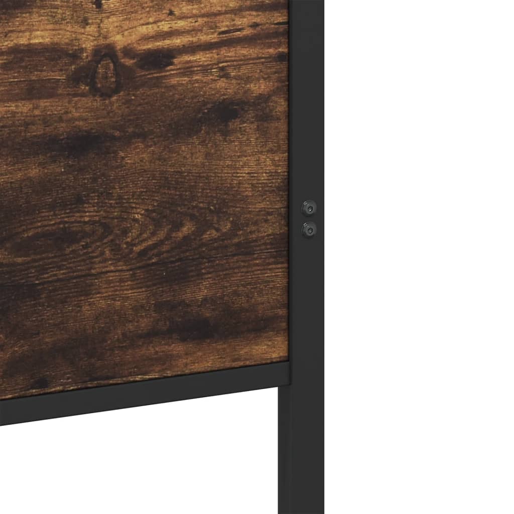 Metal Bed Frame without Mattress Smoked Oak 75x190 cm Small Single