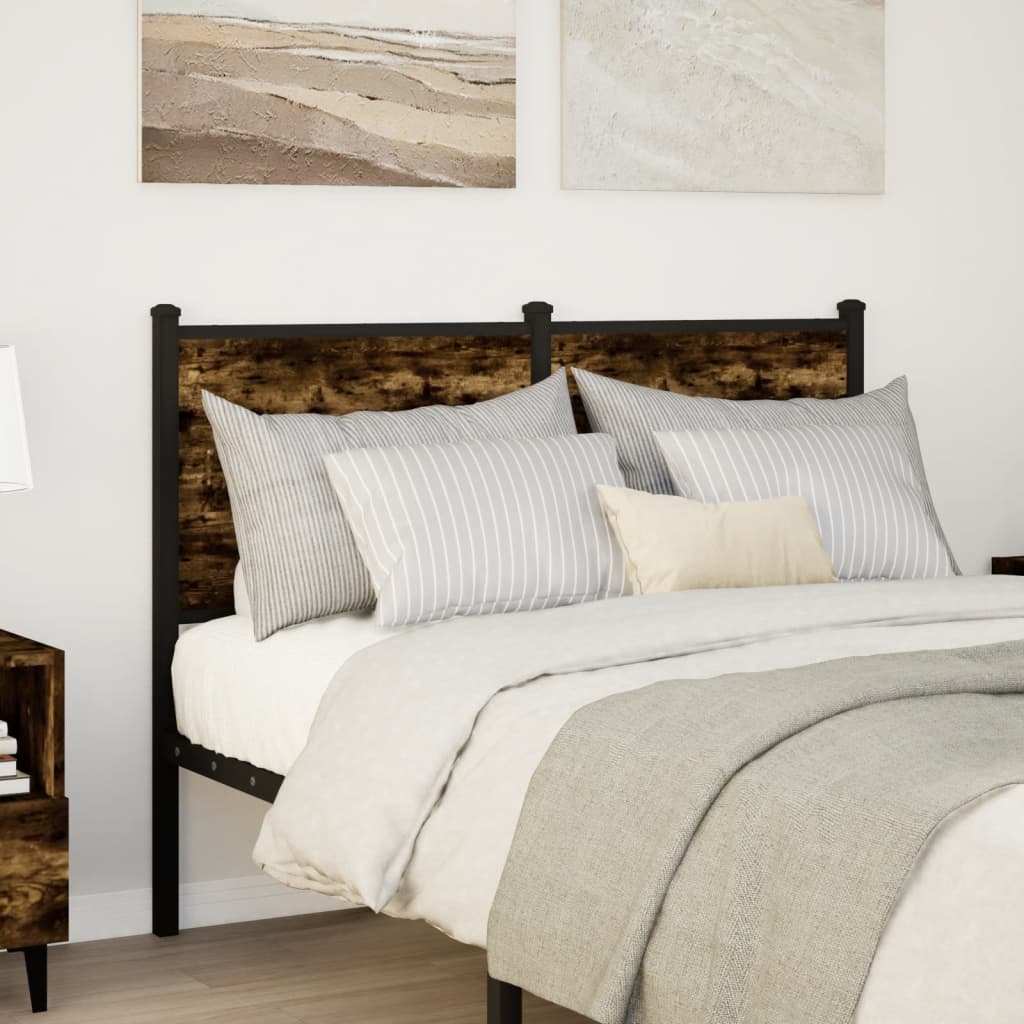 Replace Headboard Smoked Oak 120 cm Engineered Wood and Steel