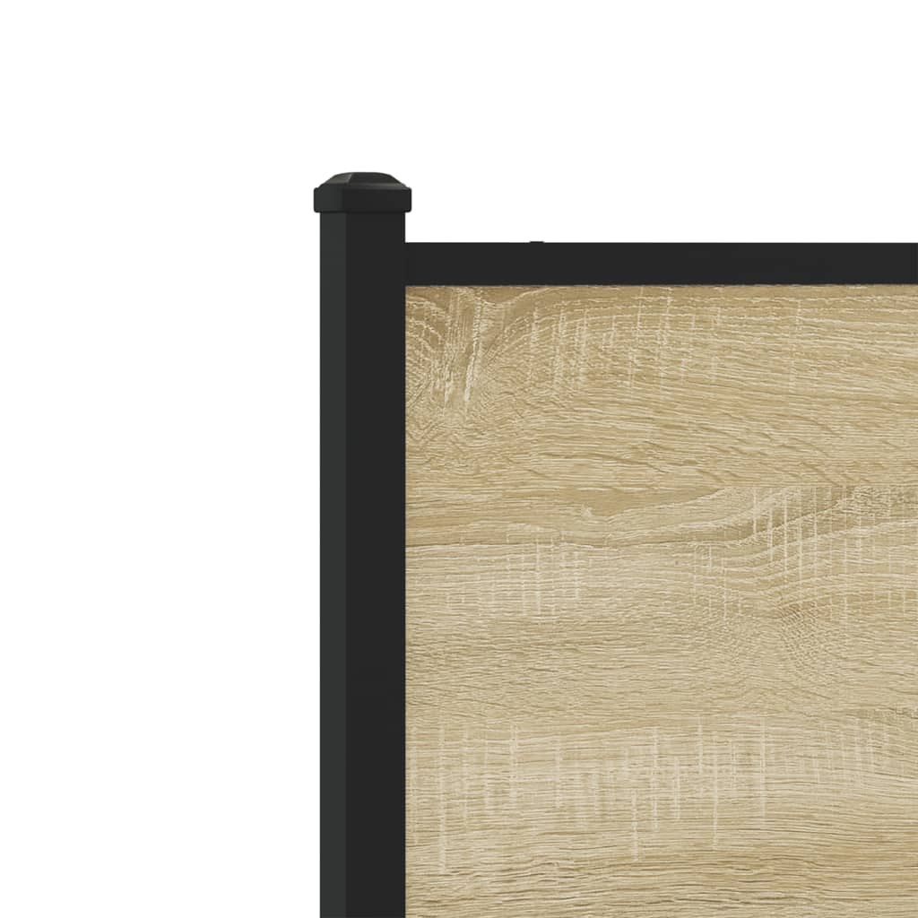 Metal Bed Frame without Mattress Sonoma Oak 140x200 cm