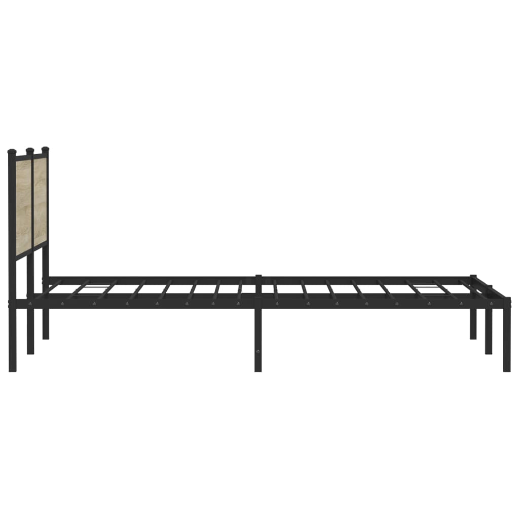 Metal Bed Frame without Mattress Sonoma Oak 183x213 cm