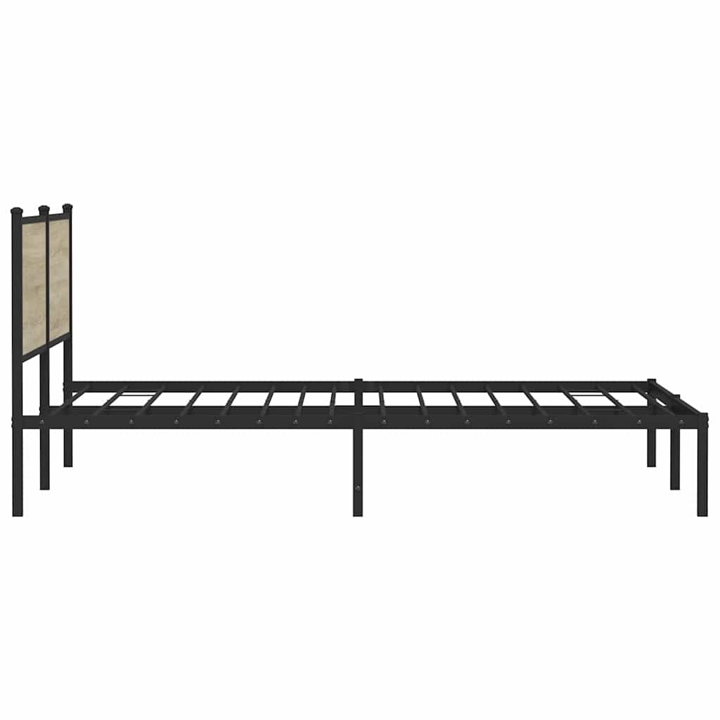 Metal Bed Frame without Mattress Sonoma Oak 193x203 cm