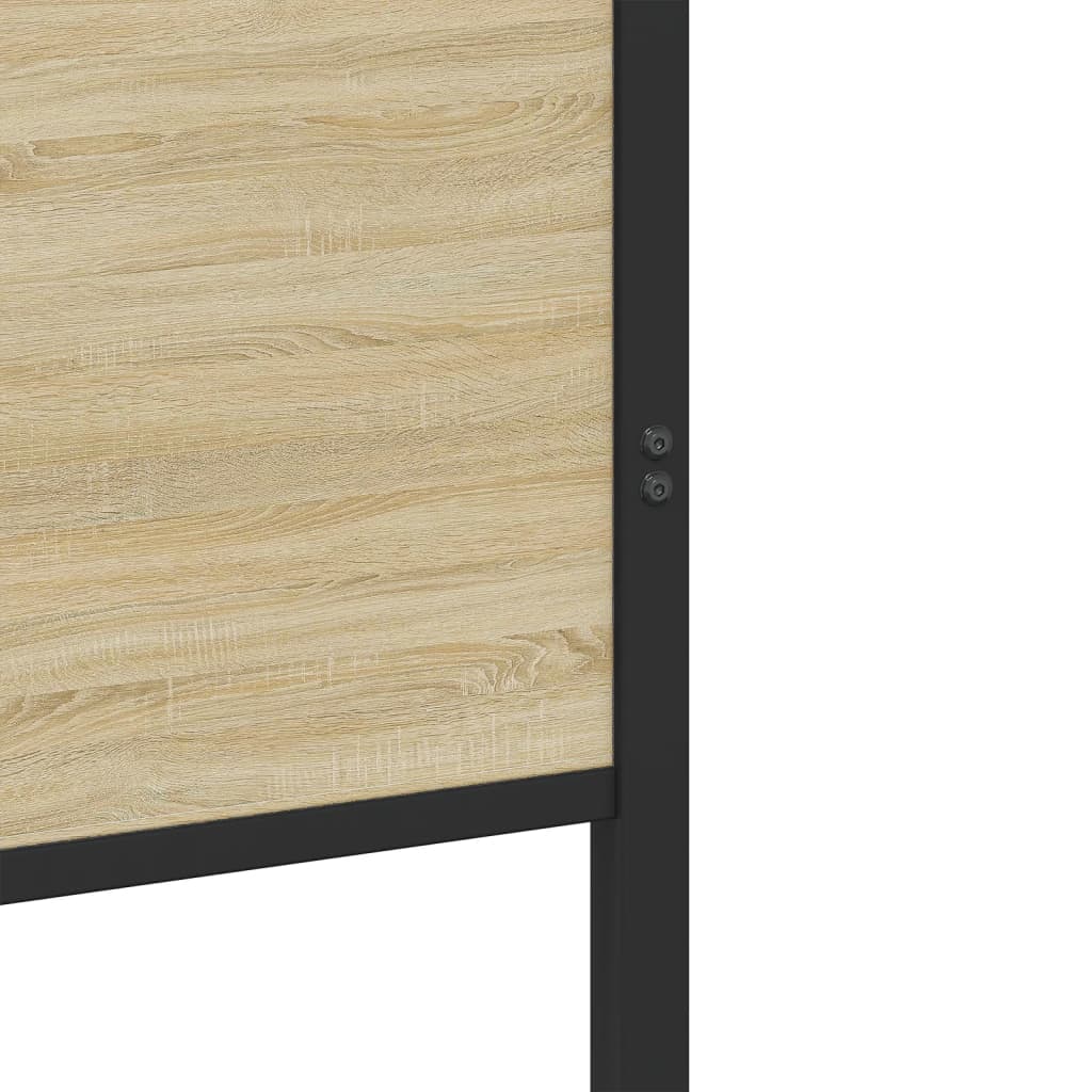 Metal Bed Frame without Mattress Sonoma Oak 107x203 cm