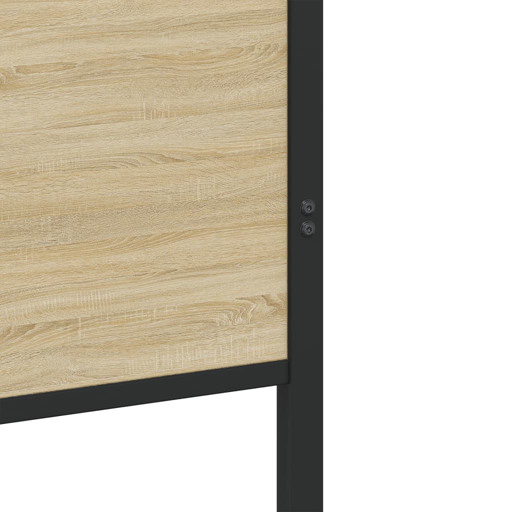 Metal Bed Frame without Mattress Sonoma Oak 120x200 cm