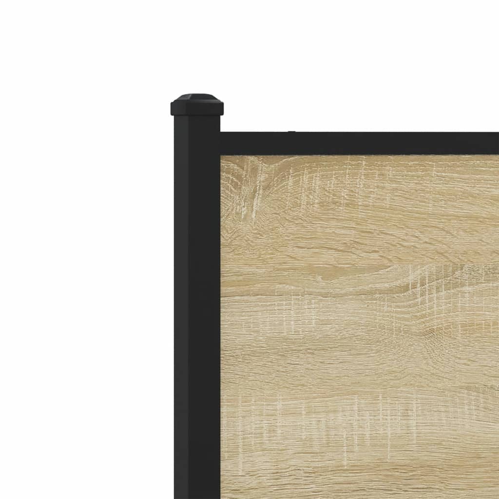 Metal Bed Frame without Mattress Sonoma Oak 137x190 cm