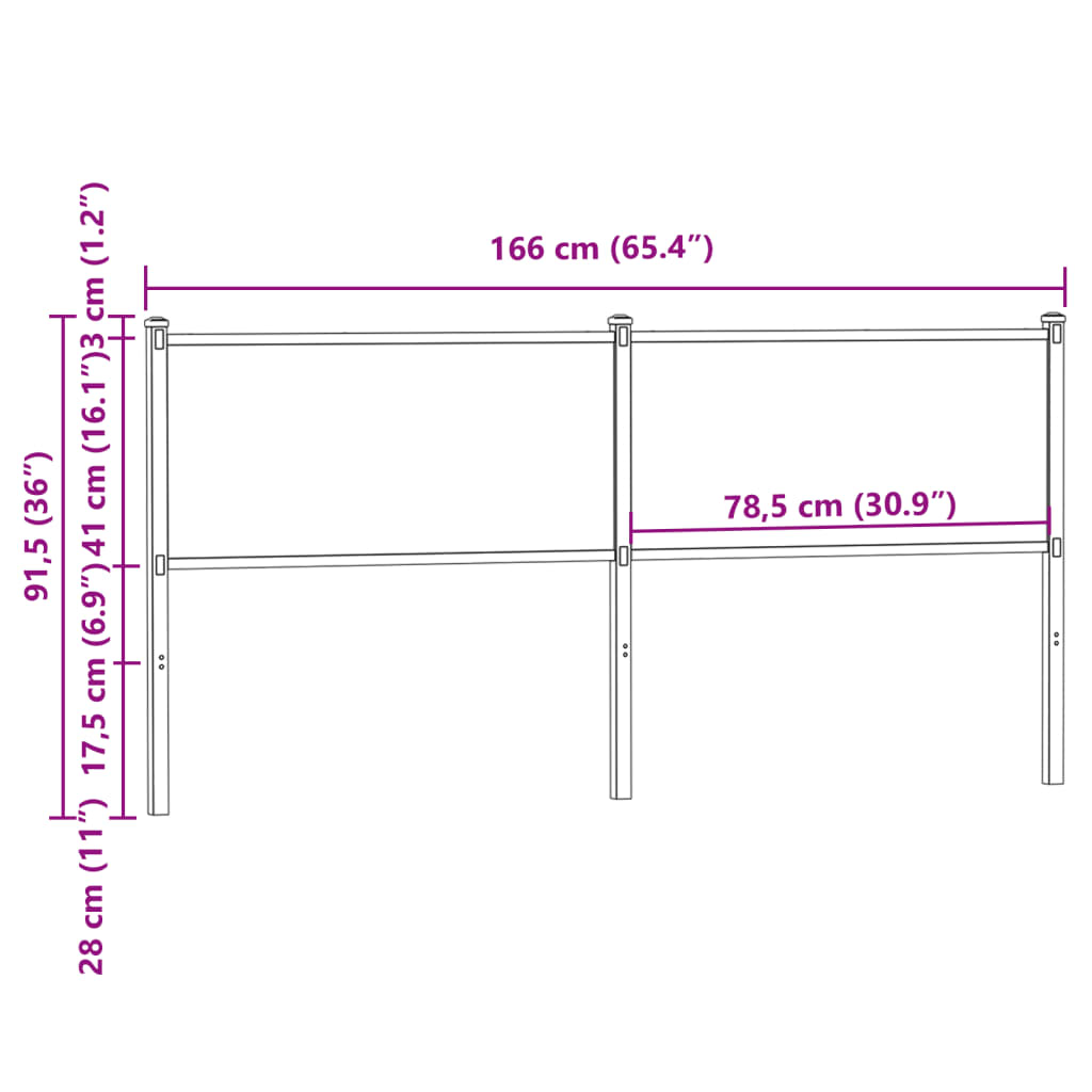 Replace Headboard Brown Oak 160 cm Engineered Wood and Steel
