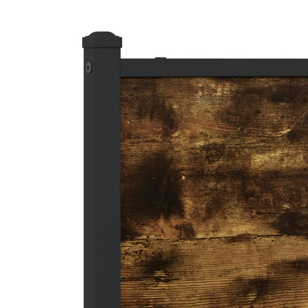 Metal Bed Frame without Mattress Smoked Oak 140x190 cm
