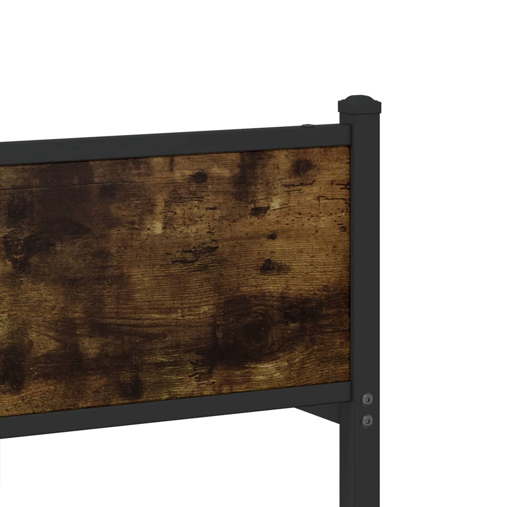 Metal Bed Frame without Mattress Smoked Oak 100x190 cm