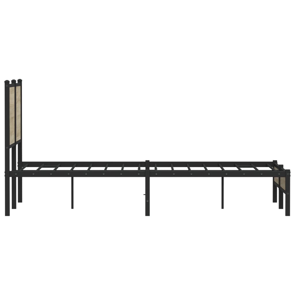 vidaXL Metal Bed Frame without Mattress Sonoma Oak 120x190 cm Small Double