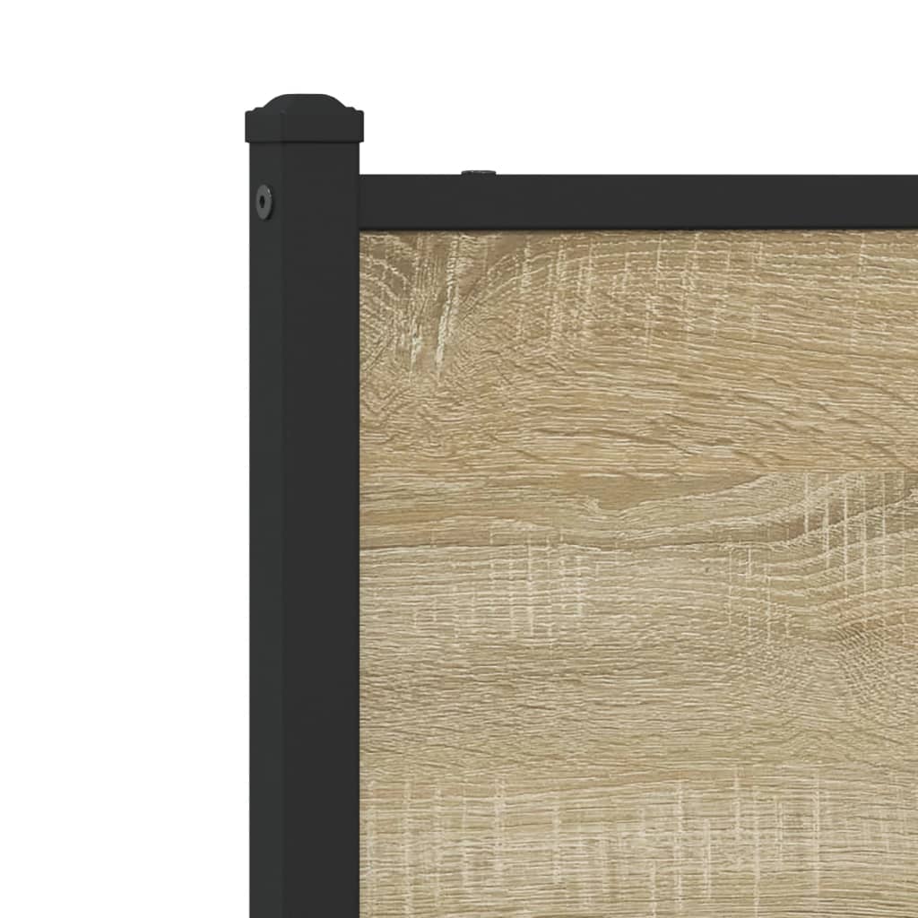 Metal Bed Frame without Mattress Sonoma Oak 160x200 cm
