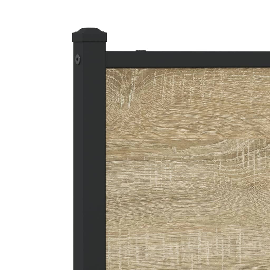 Metal Bed Frame without Mattress Sonoma Oak 75x190 cm Small Single