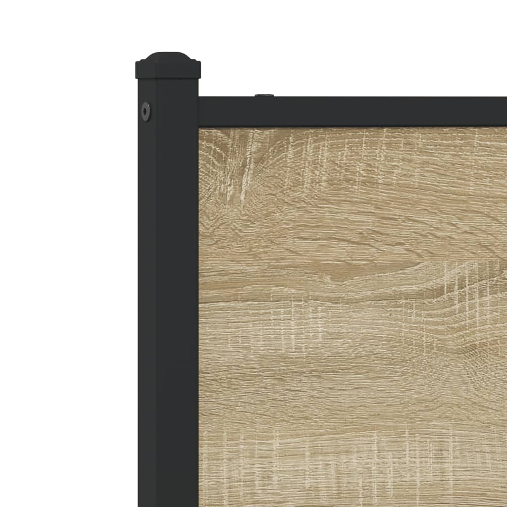 Metal Bed Frame without Mattress Sonoma Oak 137x190 cm